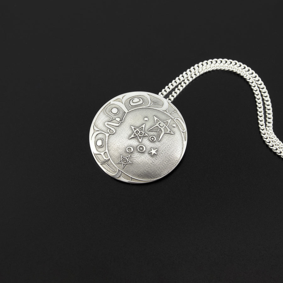 Moon and Stars - Silver Pendant