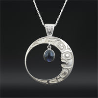 Moon - Silver Pendant with Labradorite