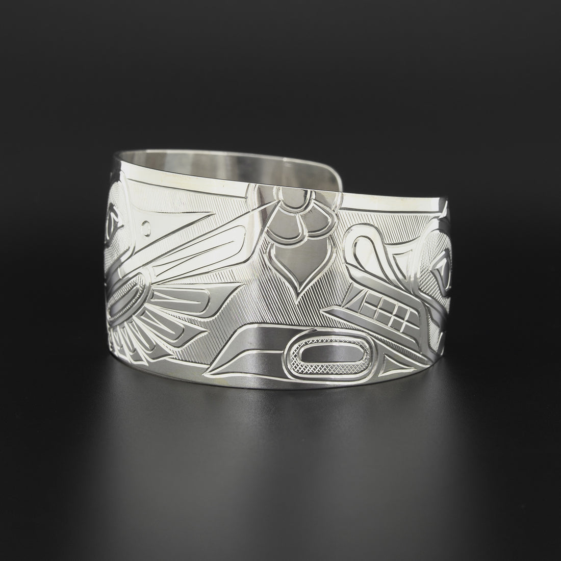 Killerwhale, Hummingbird, and Bear - Silver Bracelet