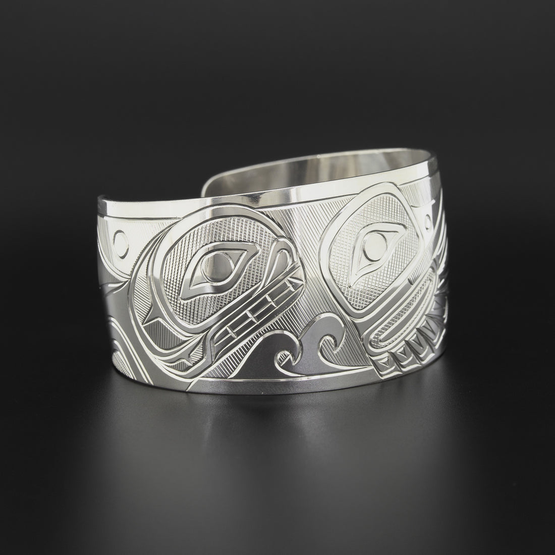 Killerwhale, Hummingbird, and Bear - Silver Bracelet