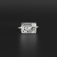 Eagle - Silver Ring with Amethyst