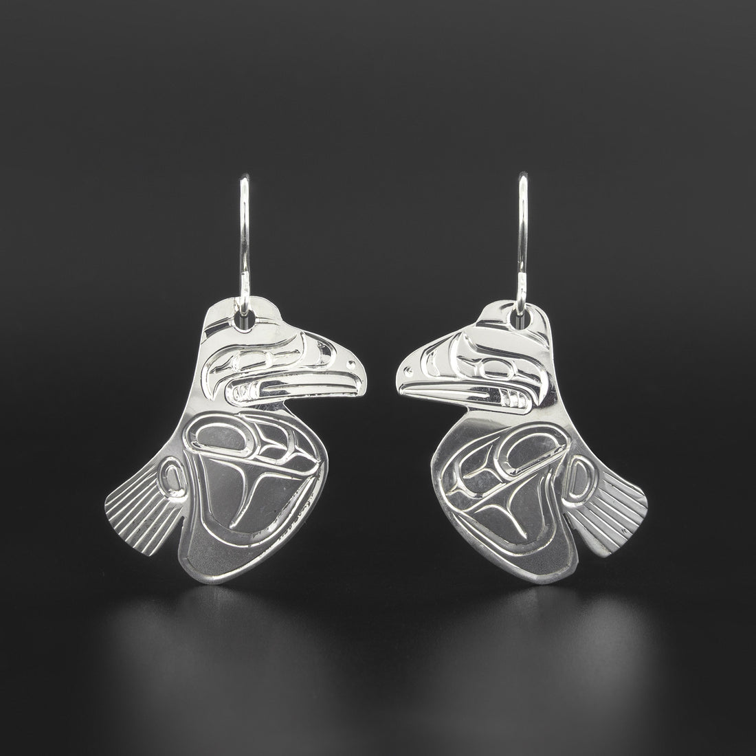 Ravens - Silver Earrings