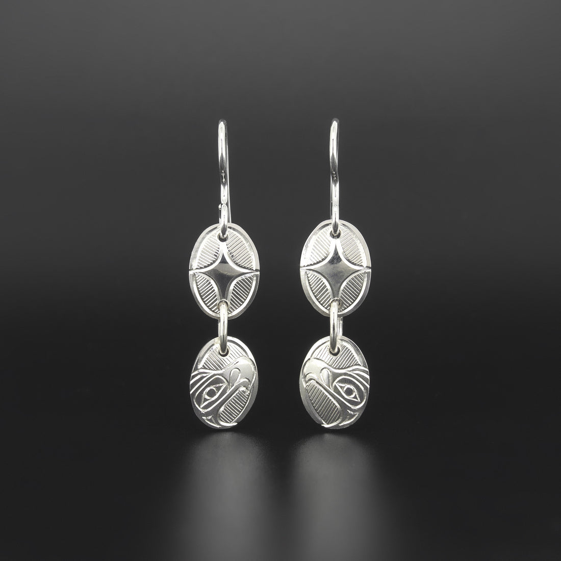 Eagle and Stars - Silver Earrings