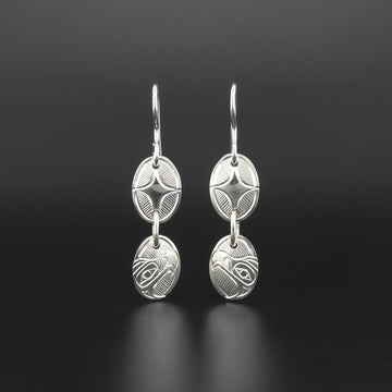 Eagle and Stars - Silver Earrings