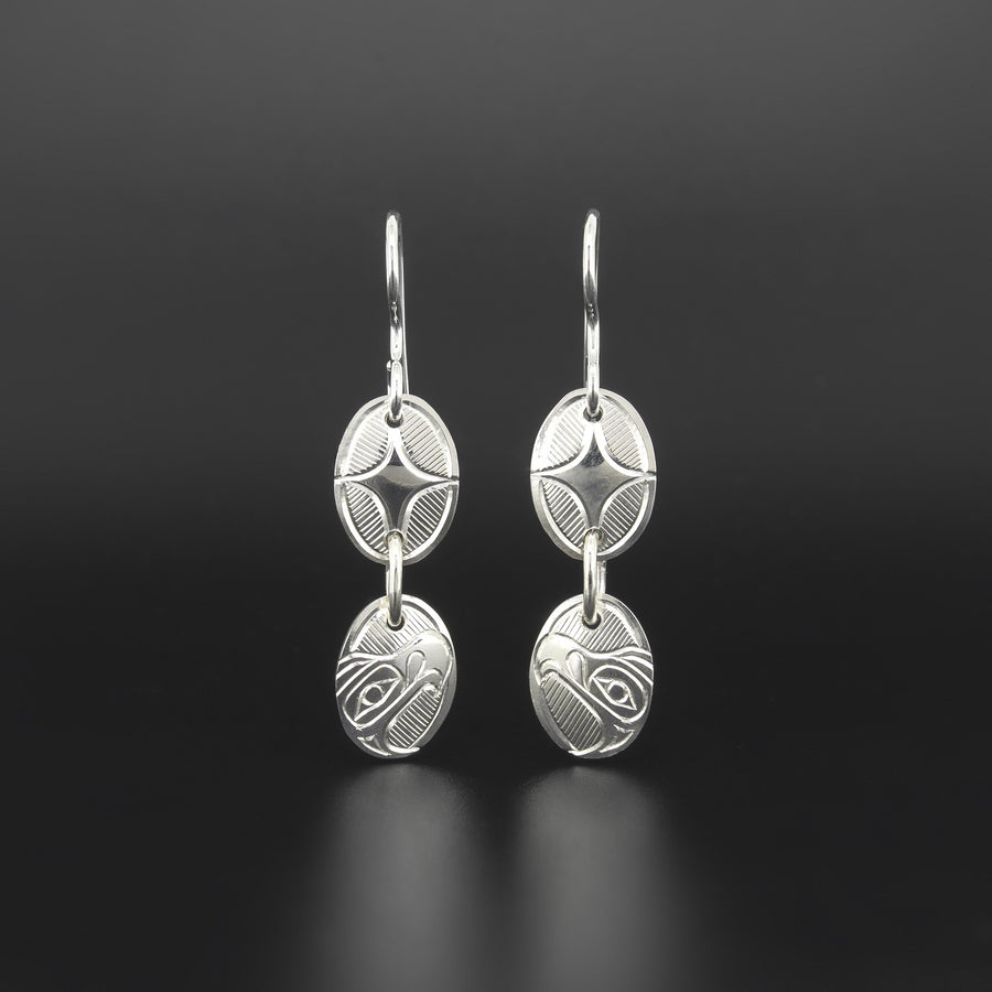 Eagle and Stars - Silver Earrings