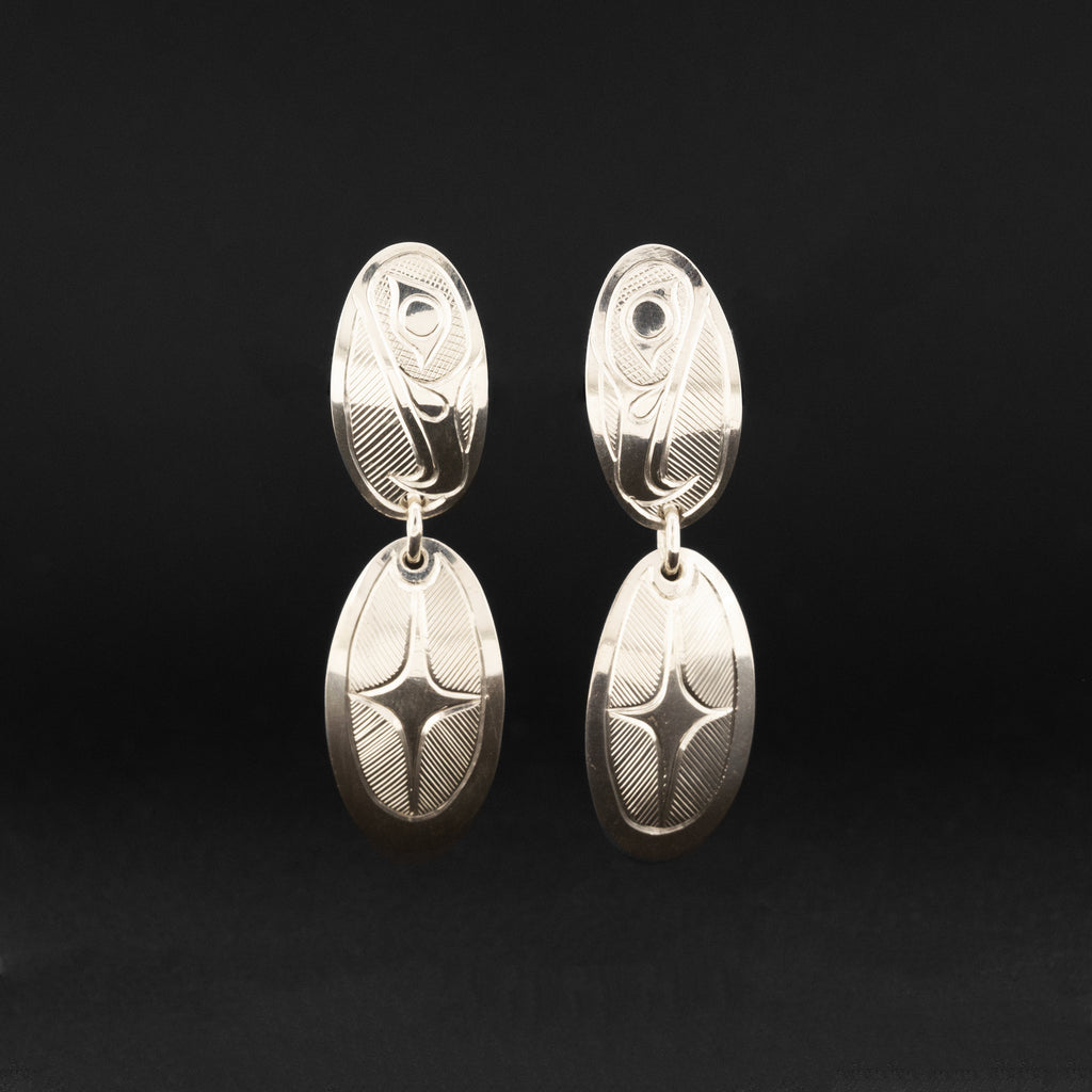 Eagle and Four Directions <br>Silver Stud Earrings