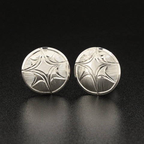 North Star<br>Silver Stud Earrings