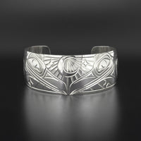Raven with Moon and Stars - Silver Bracelet