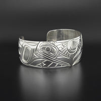 Raven with Moon and Stars - Silver Bracelet