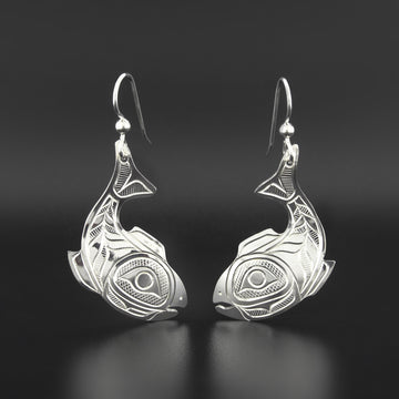 Salmon - Silver Earrings