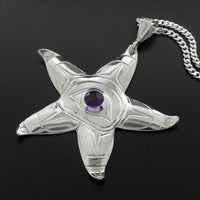 All Our Relations (Purple Starfish) - Silver Pendant with Amethyst