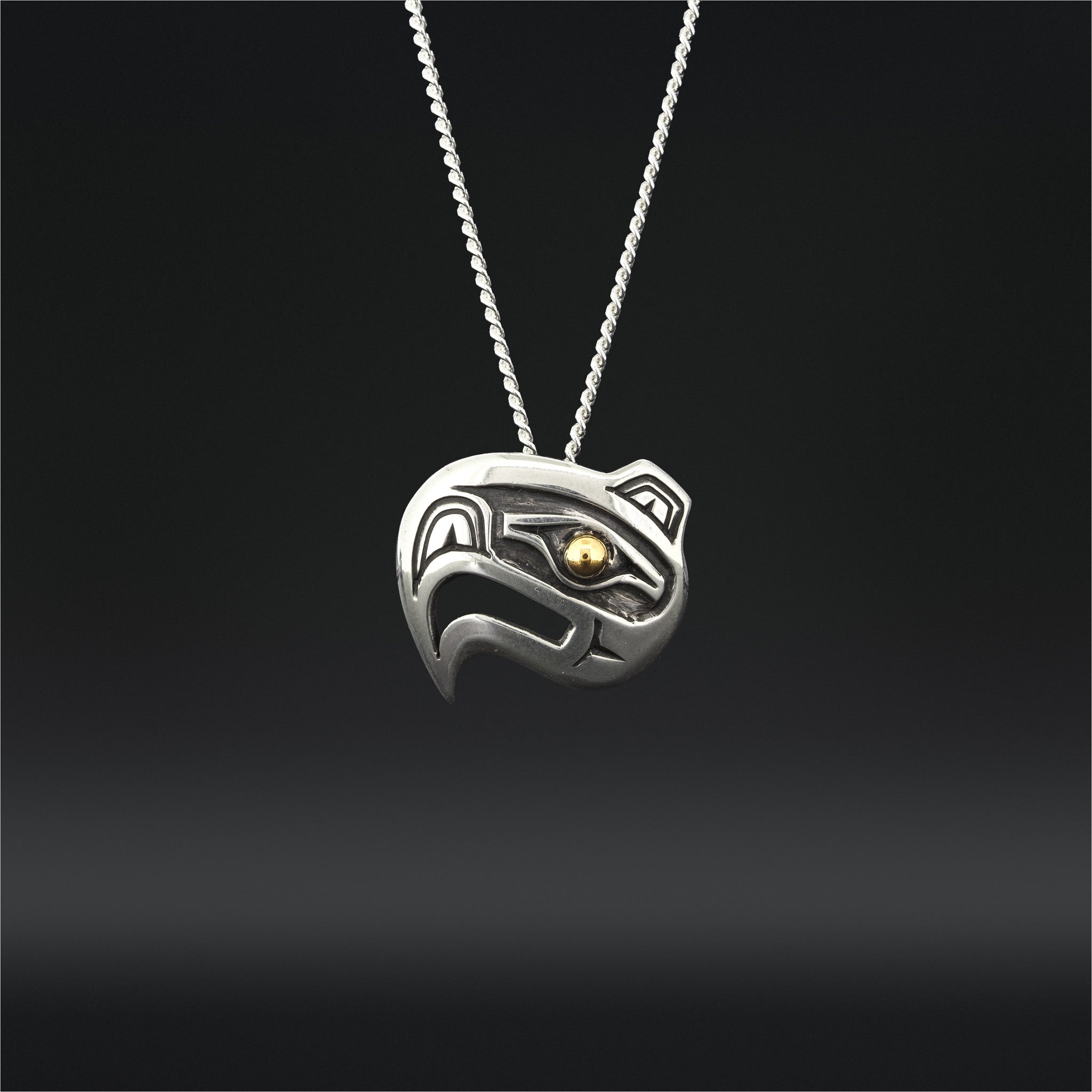 Eagle - Silver Pendant with 14k Gold – Lattimer Gallery