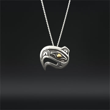 Eagle - Silver Pendant with 14k Gold