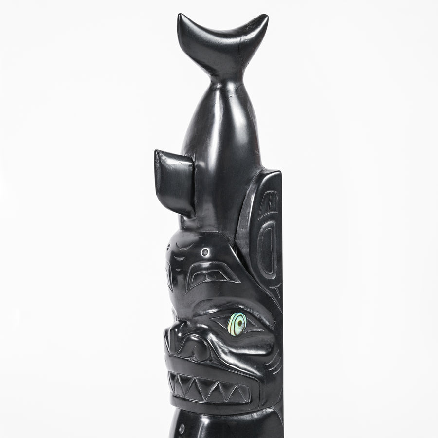 Dogfish and Killerwhale - Argillite Pole