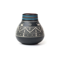 Bear Paw Weaving - Hand Carved Ceramic Pottery