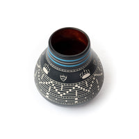 Bear Paw Weaving - Hand Carved Ceramic Pottery