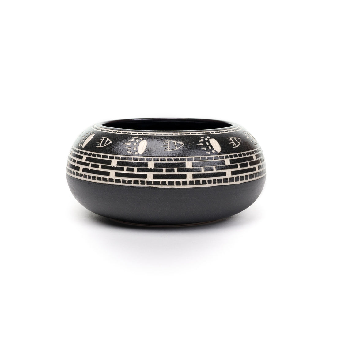 Bear Tracks - Hand Carved Ceramic Pottery