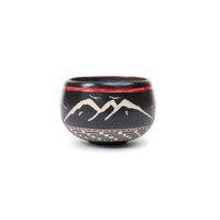 Thunderbird and Mountains - Hand Carved Ceramic Pottery
