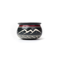 Thunderbird and Mountains - Hand Carved Ceramic Pottery
