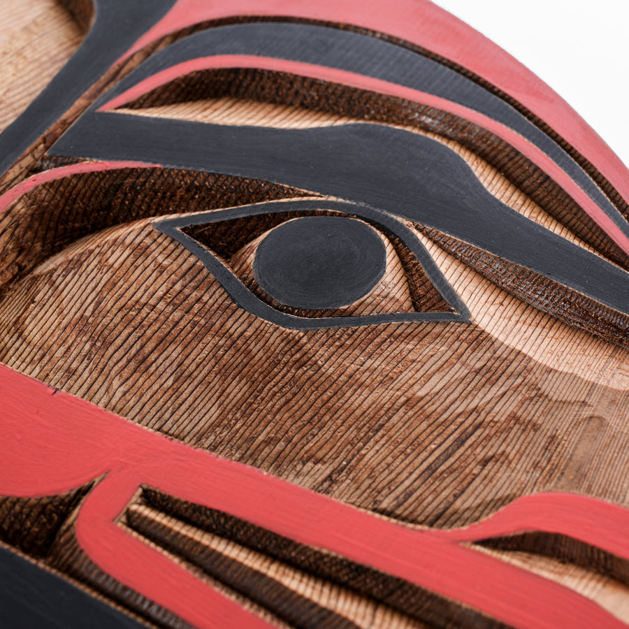 Raven and Baby - Red Cedar Panel