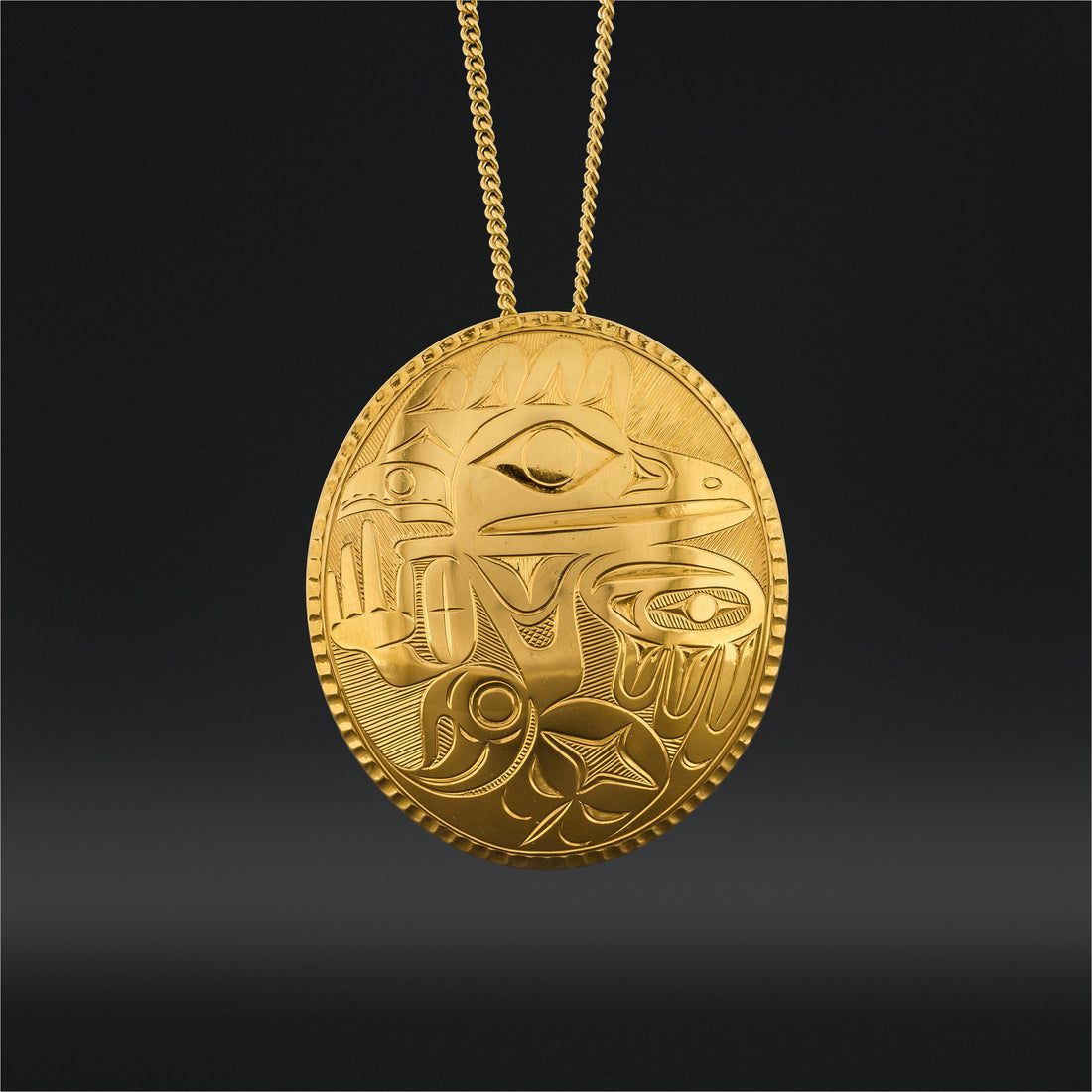 Raven Transforming - 22k Gold Pendant