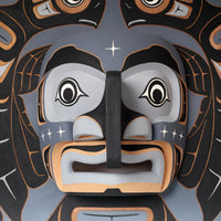 Moon and Owls - Red Cedar Mask