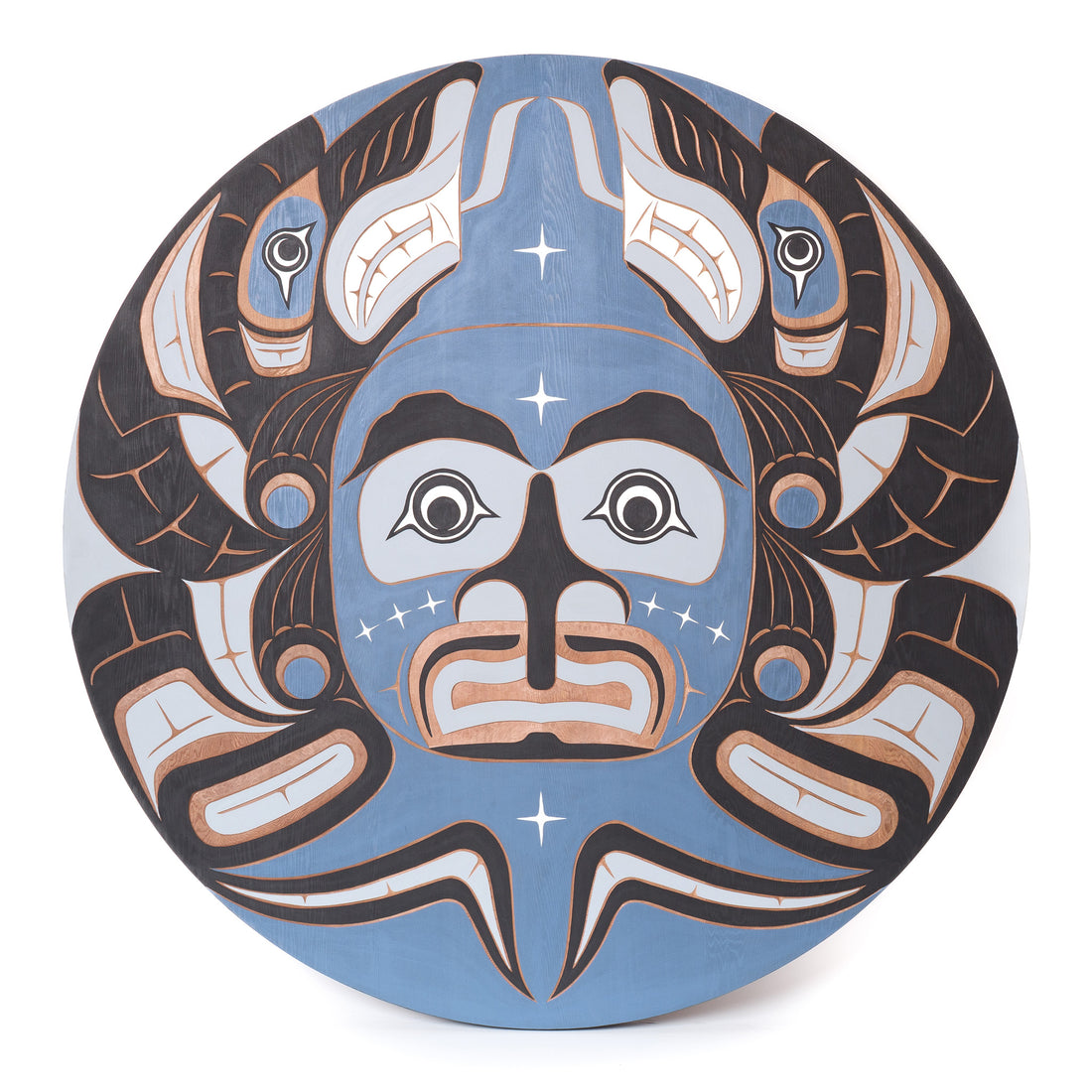 Moon and Wolves - Red Cedar Panel