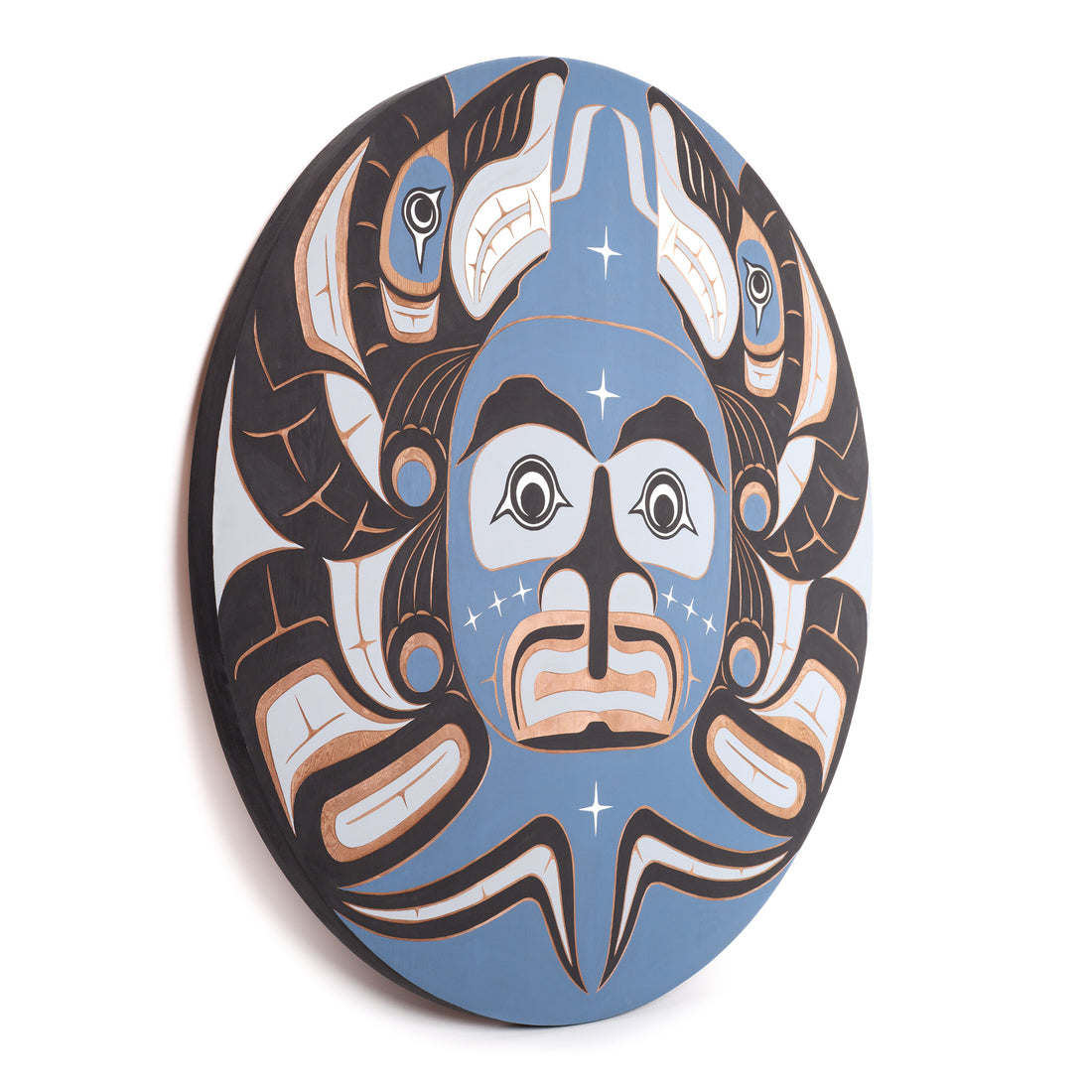 Moon and Wolves - Red Cedar Panel