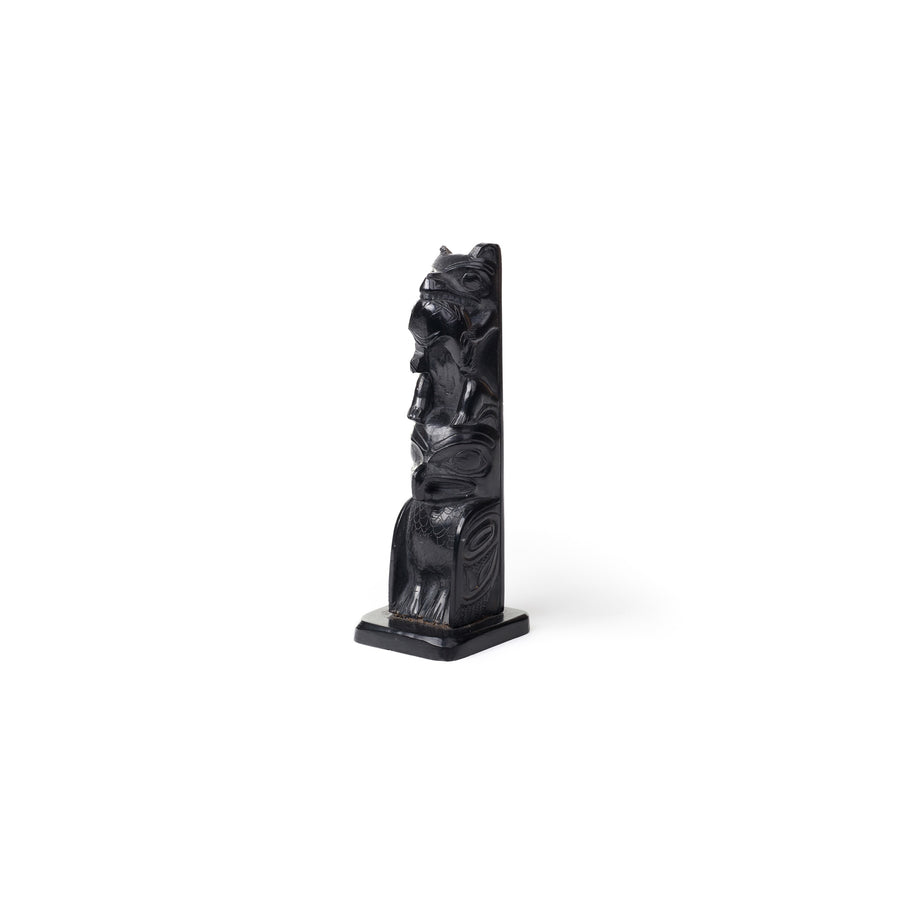 Bear, Salmon, and Hawk - Argillite Pole