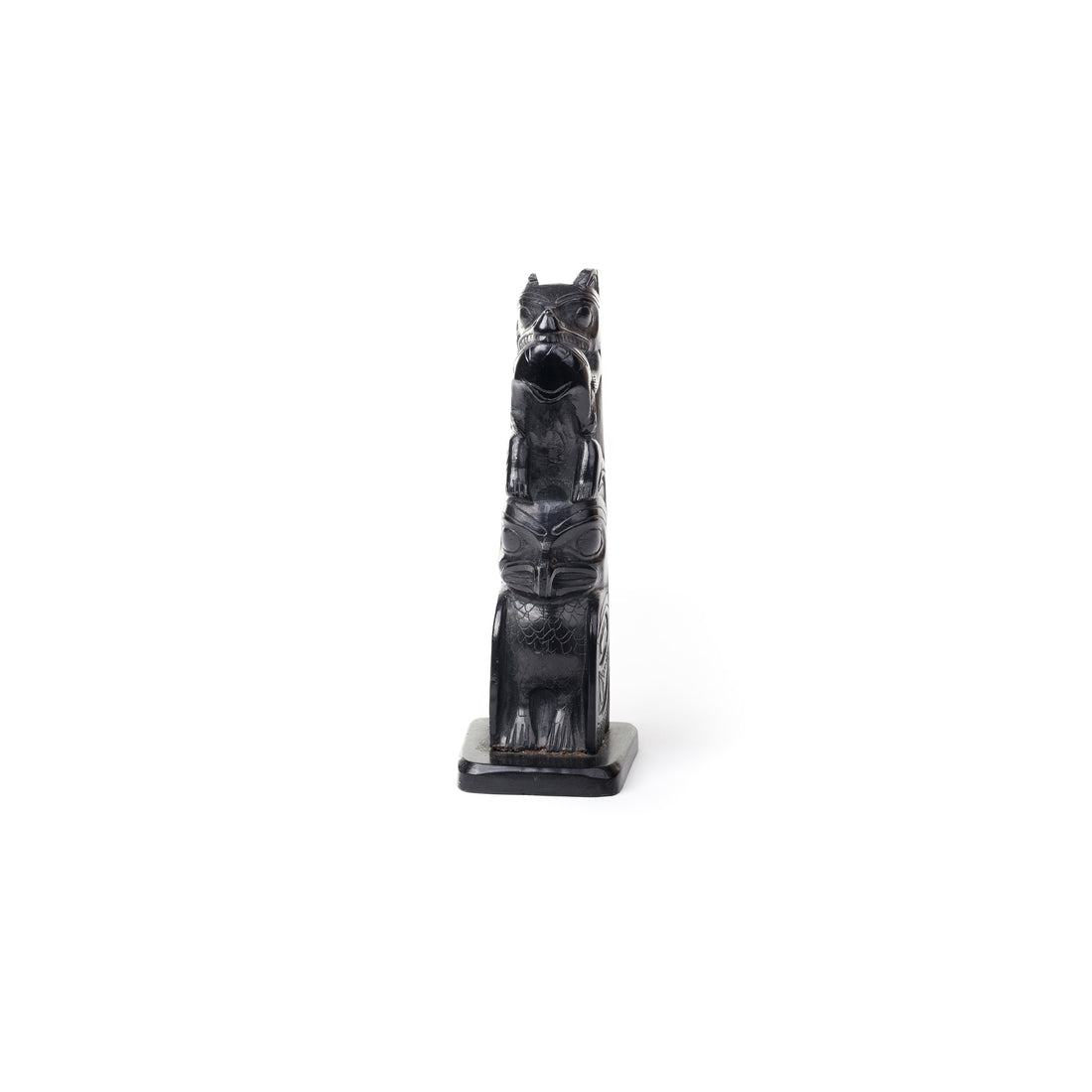 Bear, Salmon, and Hawk - Argillite Pole