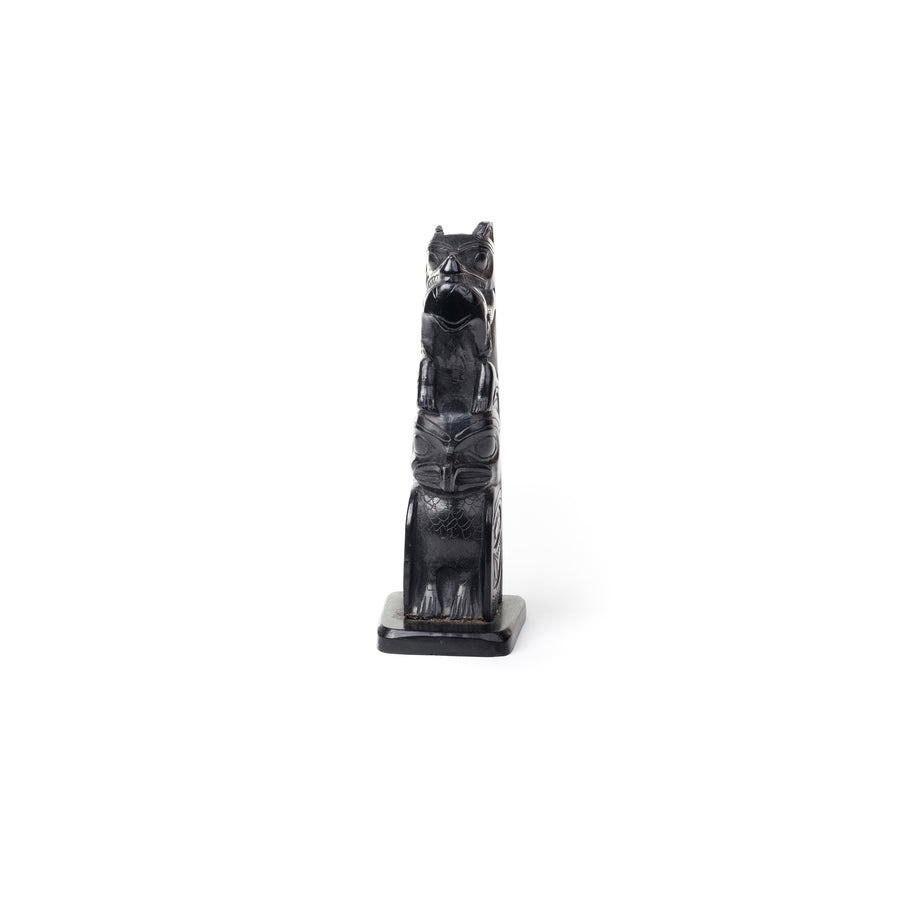 Bear, Salmon, and Hawk - Argillite Pole
