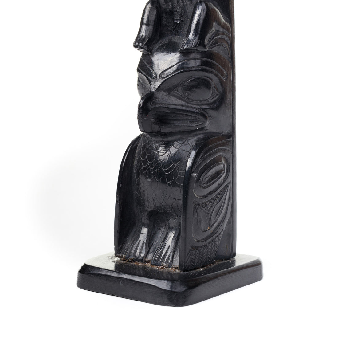 Bear, Salmon, and Hawk - Argillite Pole