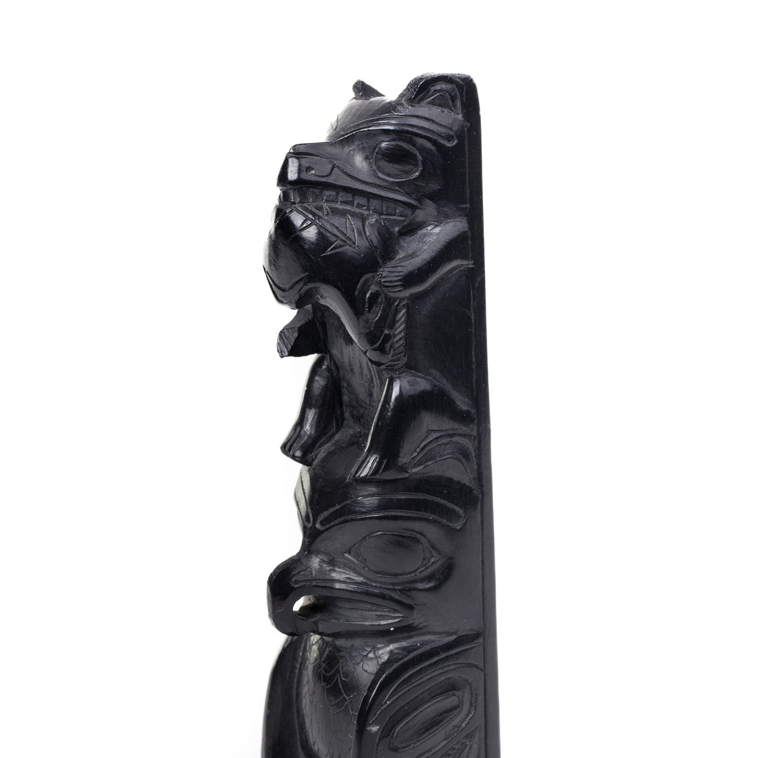 Bear, Salmon, and Hawk - Argillite Pole