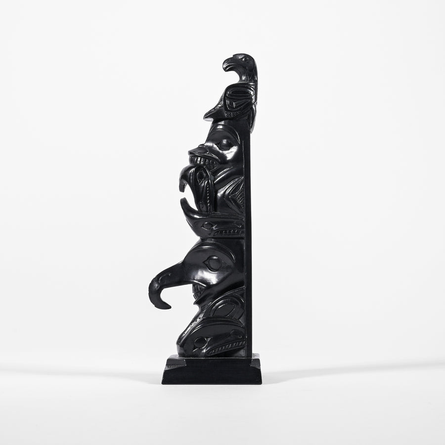 Eagle, Bear, Salmon, Orca, Blue Mountain Hawk - Argillite Pole