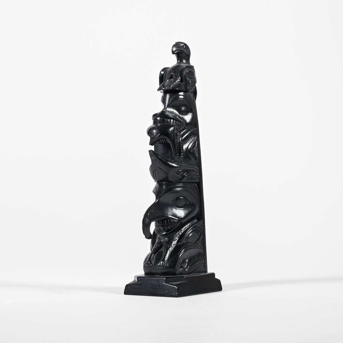 Eagle, Bear, Salmon, Orca, Blue Mountain Hawk - Argillite Pole