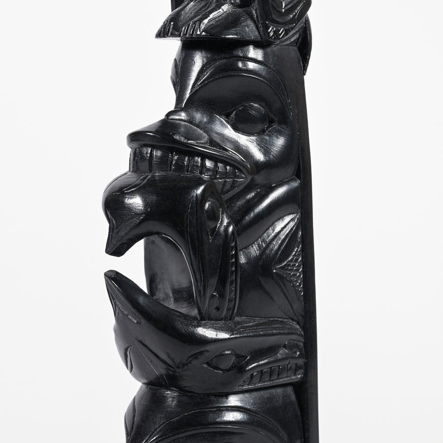 Eagle, Bear, Salmon, Orca, Blue Mountain Hawk - Argillite Pole