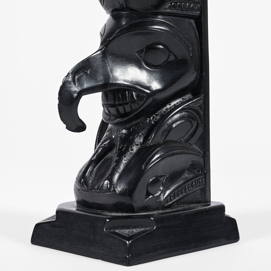 Eagle, Bear, Salmon, Orca, Blue Mountain Hawk - Argillite Pole
