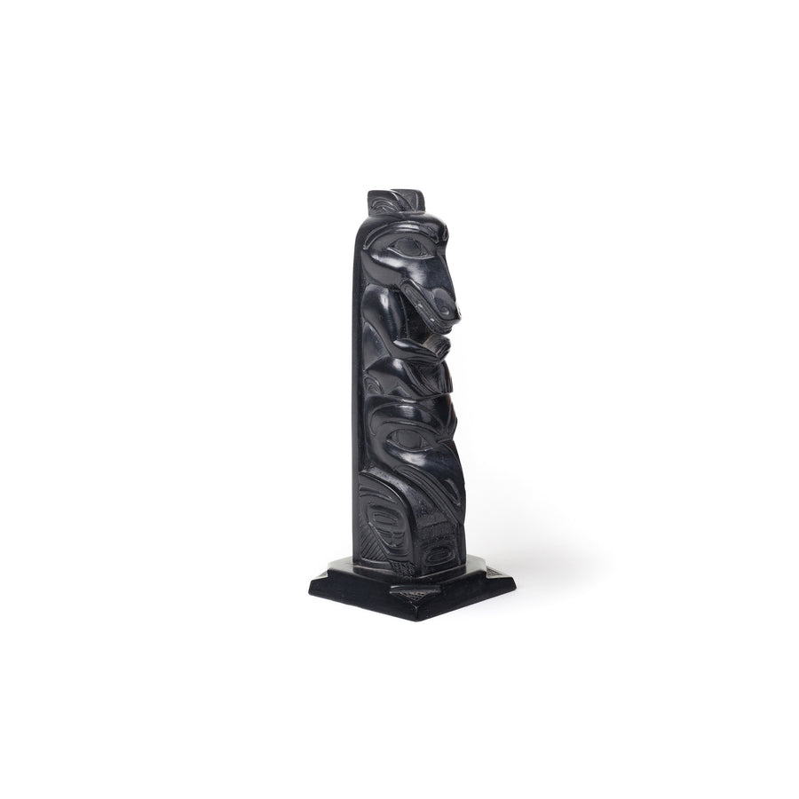 Wolf and Raven - Argillite Pole