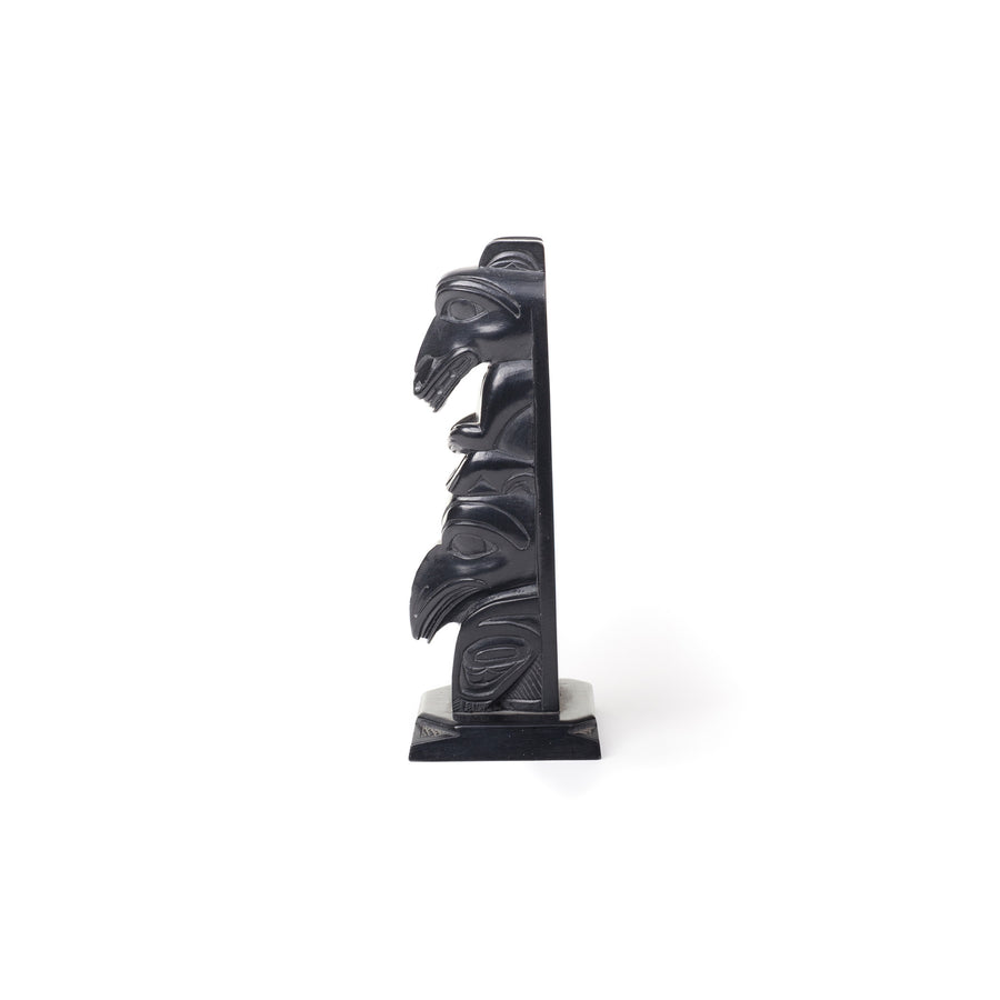 Wolf and Raven - Argillite Pole