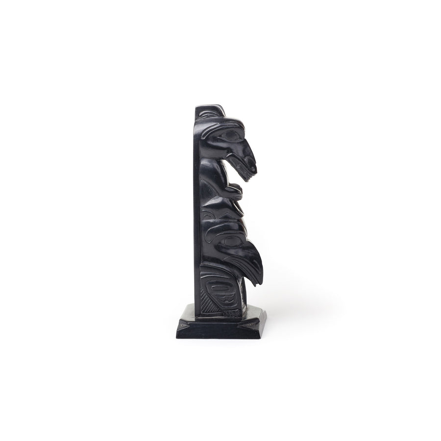 Wolf and Raven - Argillite Pole