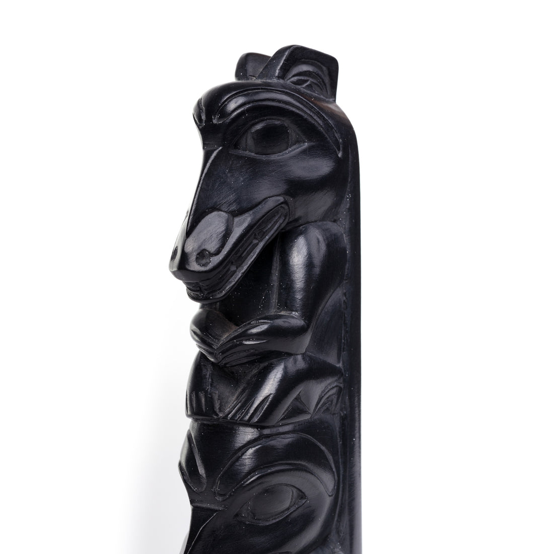 Wolf and Raven - Argillite Pole