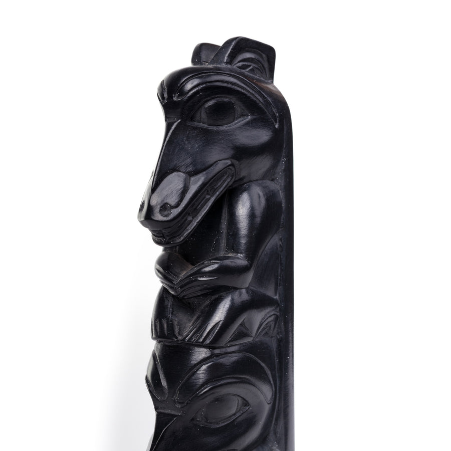Wolf and Raven - Argillite Pole