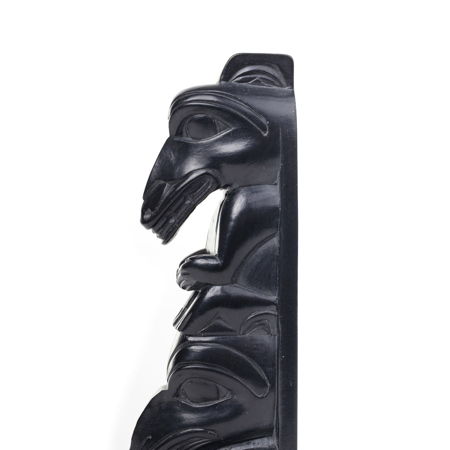 Wolf and Raven - Argillite Pole