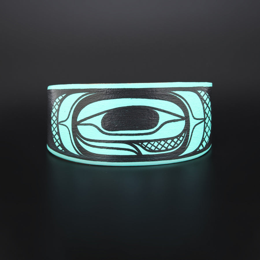 Abstract (Light Blue) - Maple Wood Bracelet