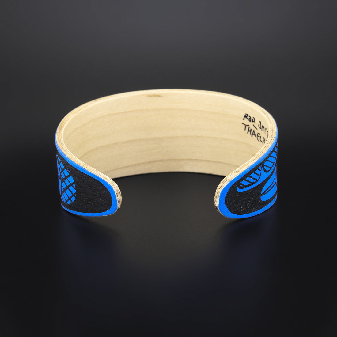 Abstract (Blue) - Maple Wood Bracelet