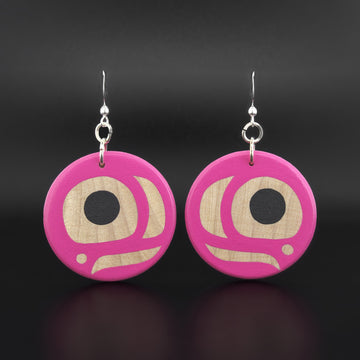Salmon Egg - Basswood Earrings