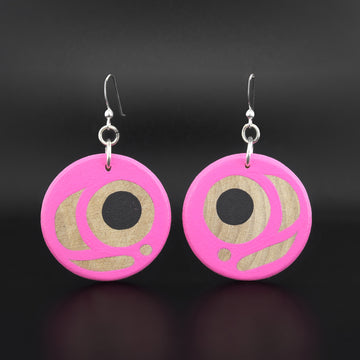 Salmon Egg - Basswood Earrings