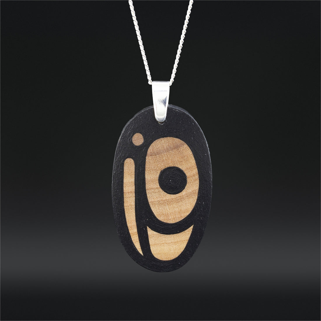 Salmon Egg - Olive Wood Pendant