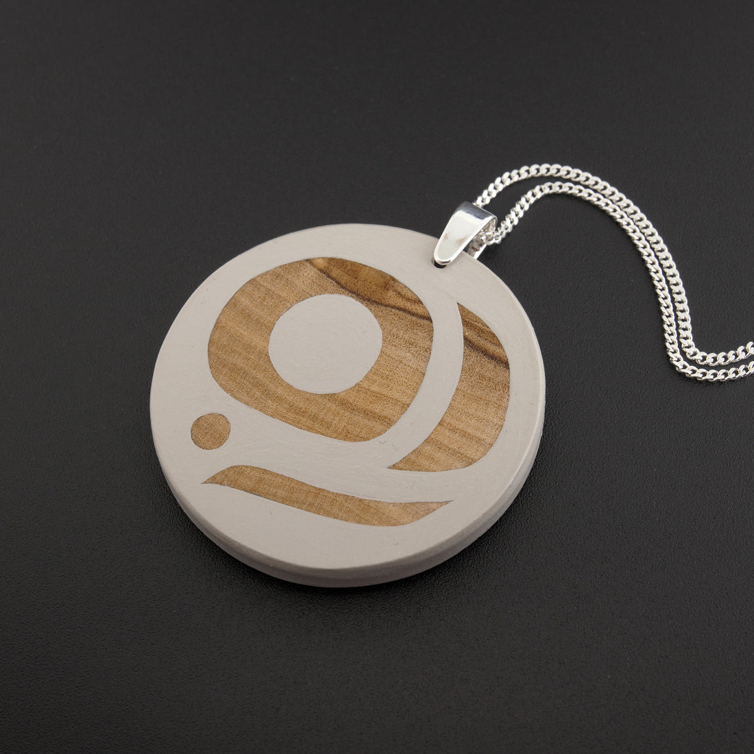 Salmon Egg - Olive Wood Pendant