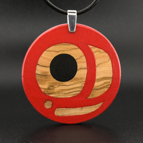 Salmon Egg - Olive Wood Pendant